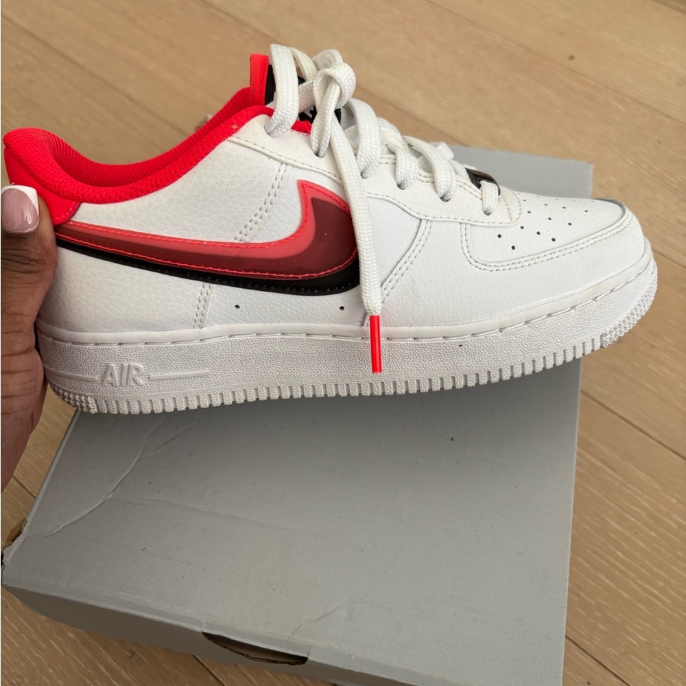 White and Red Sneakers